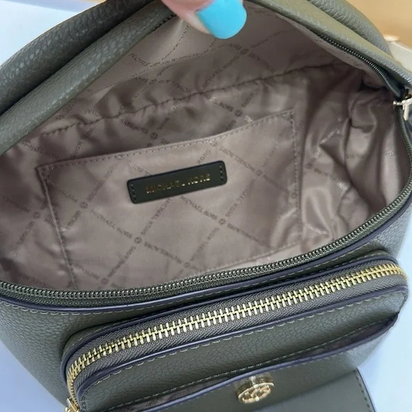 Michael Kors Maisie Lg Pebbled Leather 2-in-1 Sling Fanny Pack Waist Bag Belt - Picture 7 of 16